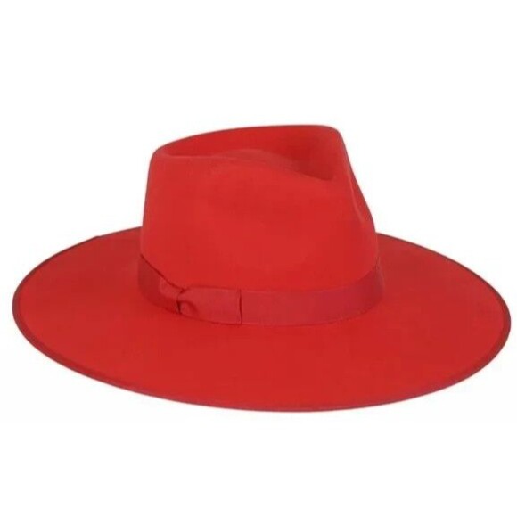 DESIGNER LACK OF COLOR RED WIDE BRIM FEDORA XLARGE main image 10